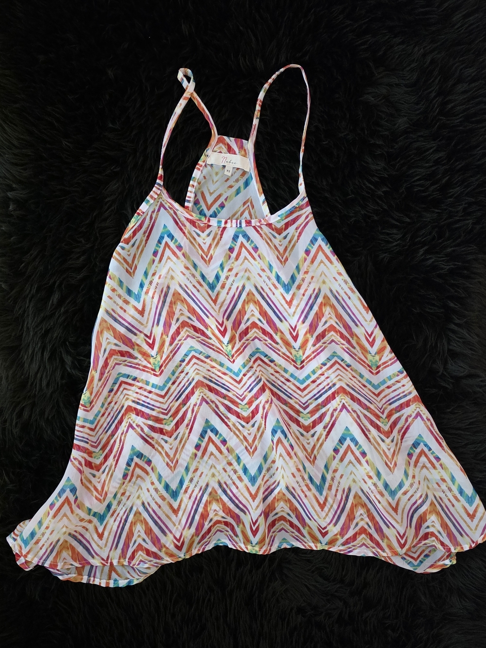 Sleeveless Multicolor Chevron Summer Tank